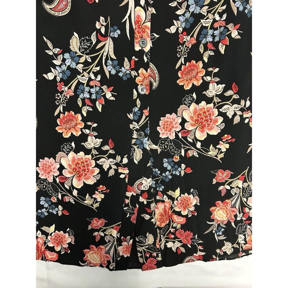 Full Button Front Floral Skirt Slit Zip Close Whimsigoth LOFT Plus Women's 20 - Picture 6 of 8